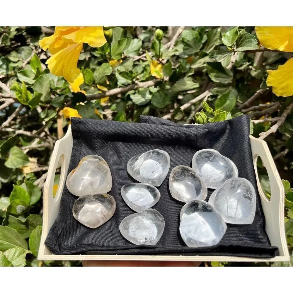 Small Clear Quartz Puffy Heart